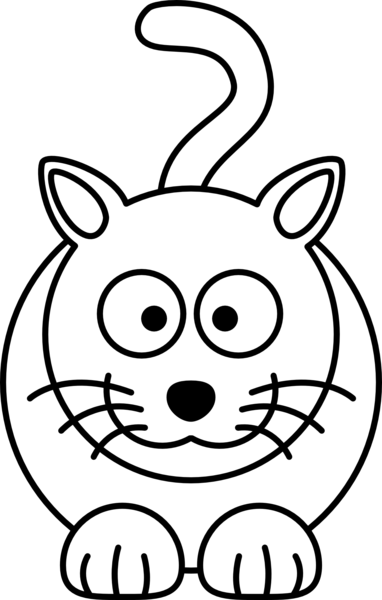 382x600 Lemmling Cartoon Cat Black White Line Art Coloring Book Colouring