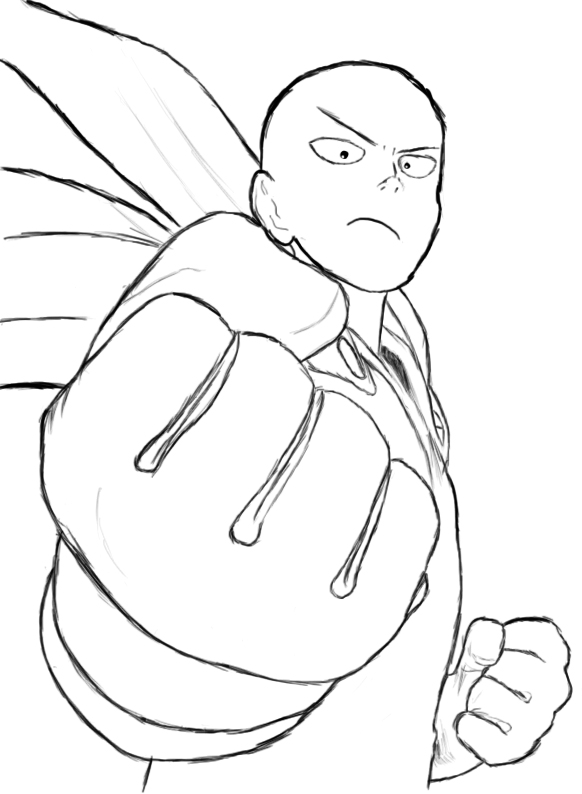 582x794e Punch Man Drawing By K A R L