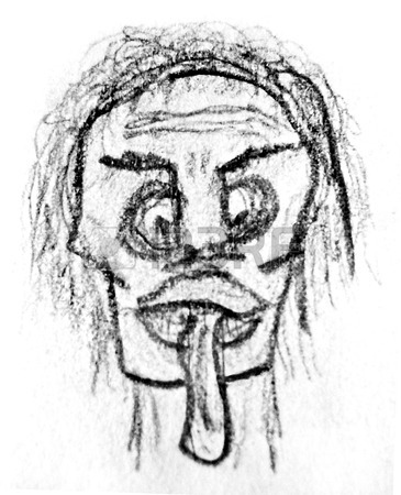 365x450 Pencil Drawing Raster Illustration In Gray Tones Of A Man Head