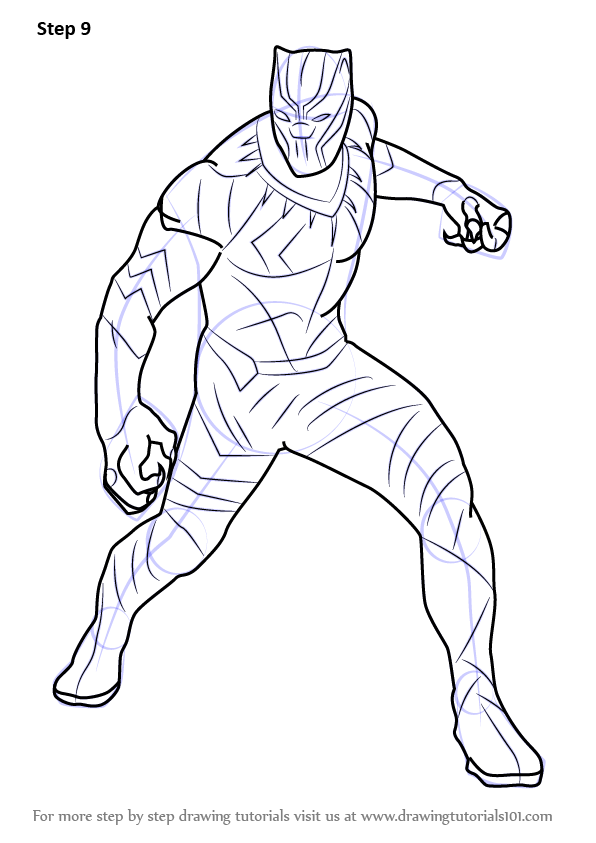 596x843 Learn How To Draw Black Panther From Captain America Civil War