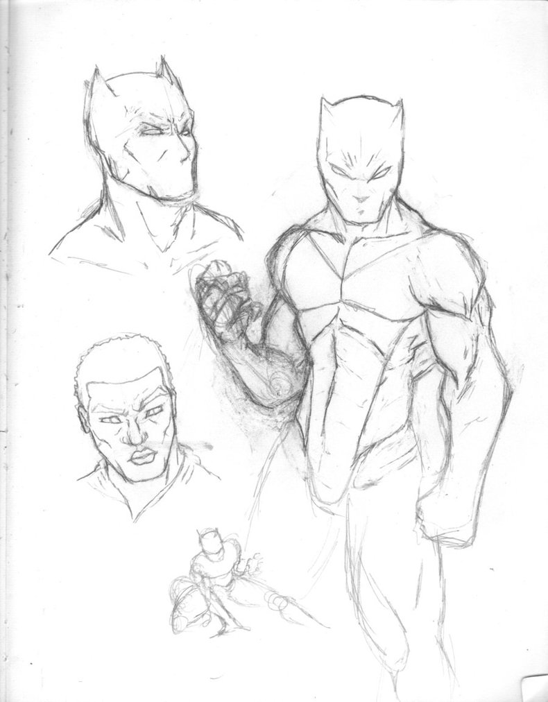 790x1012 Black Panther Concept Sketch By Dnice