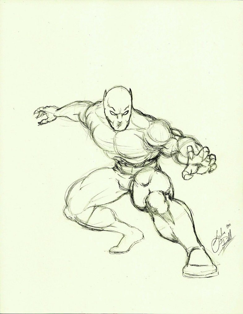 785x1017 Black Panther Sketch Wip By Gwdill
