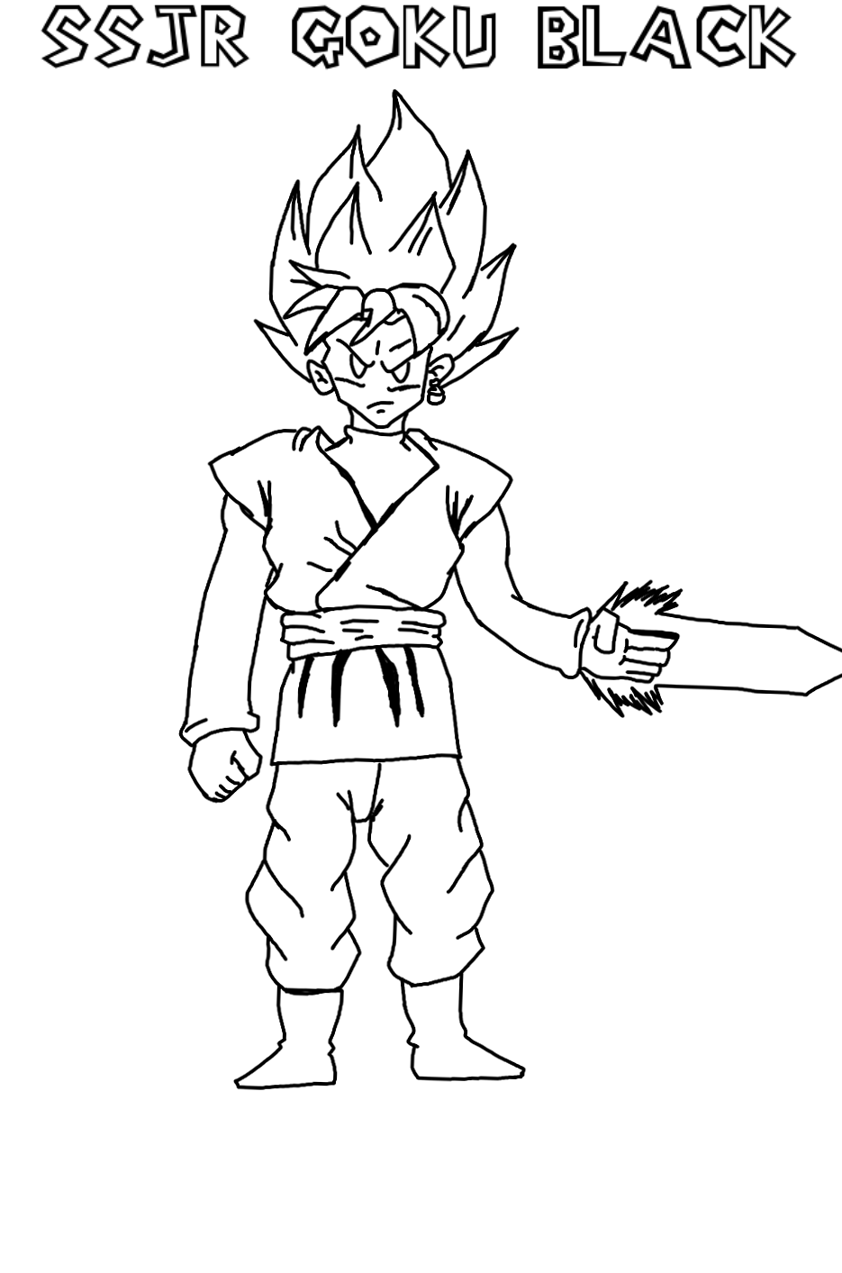 935x1413 Rought Sketch Goku Black Paper Mario Styled. By Risingflame12