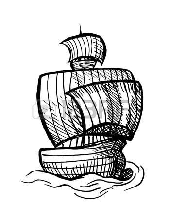 348x450 Old Vintage Map With Islands, Ships, Monsters And Mermaids