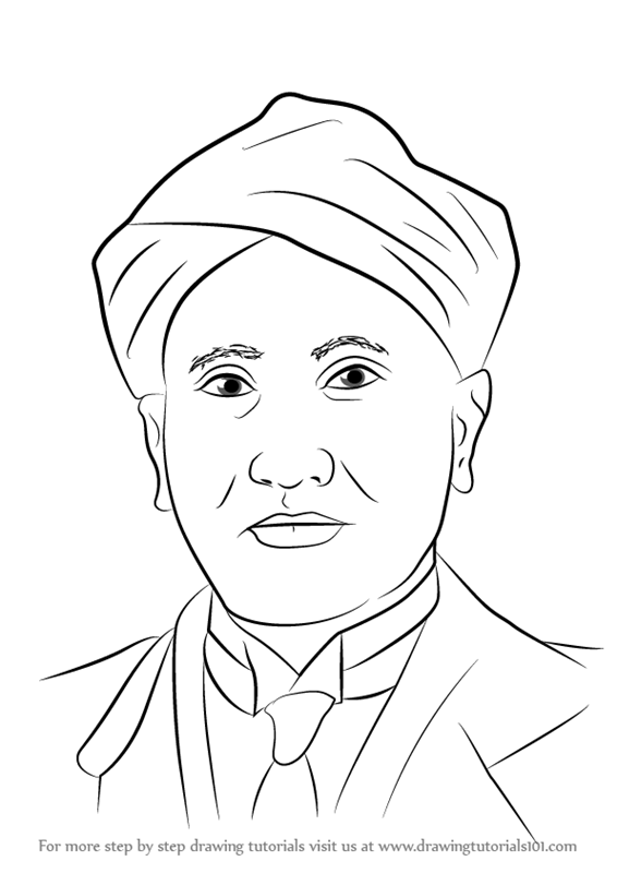 566x800 Learn How To Draw Cv Raman (Other People) Step By Step Drawing