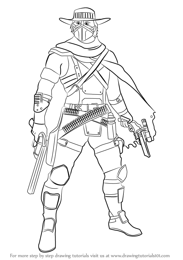 596x843 Learn How To Draw Erron Black From Mortal Kombat X (Mortal Kombat