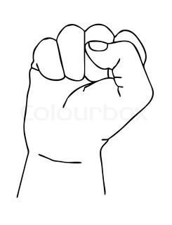 245x320 Vector Drawing Of The Fist On White Background Stock Vector