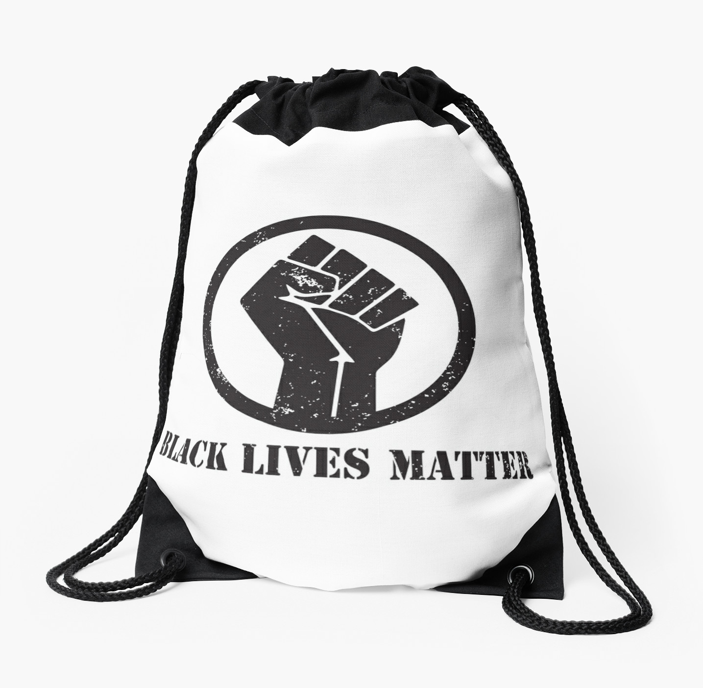1435x1404 Black Lives Matter Black Power Fist Drawstring Bags By Blacklives