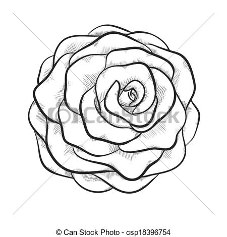 450x470 Monochrome Rose Clipart