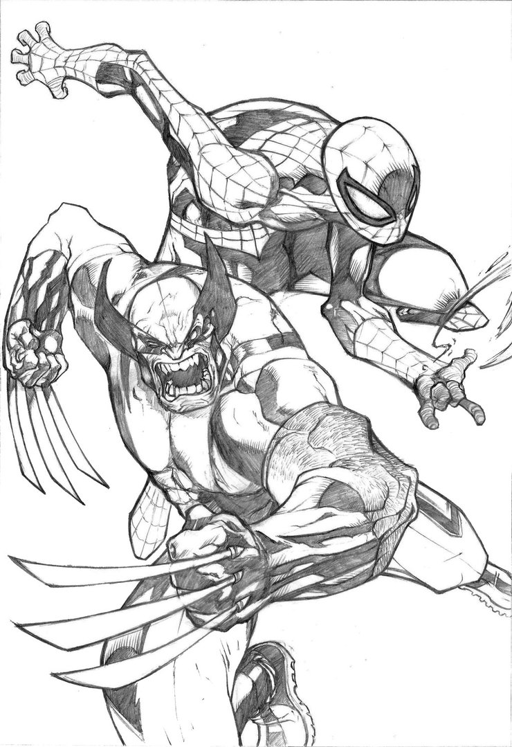 Black Spiderman Drawing