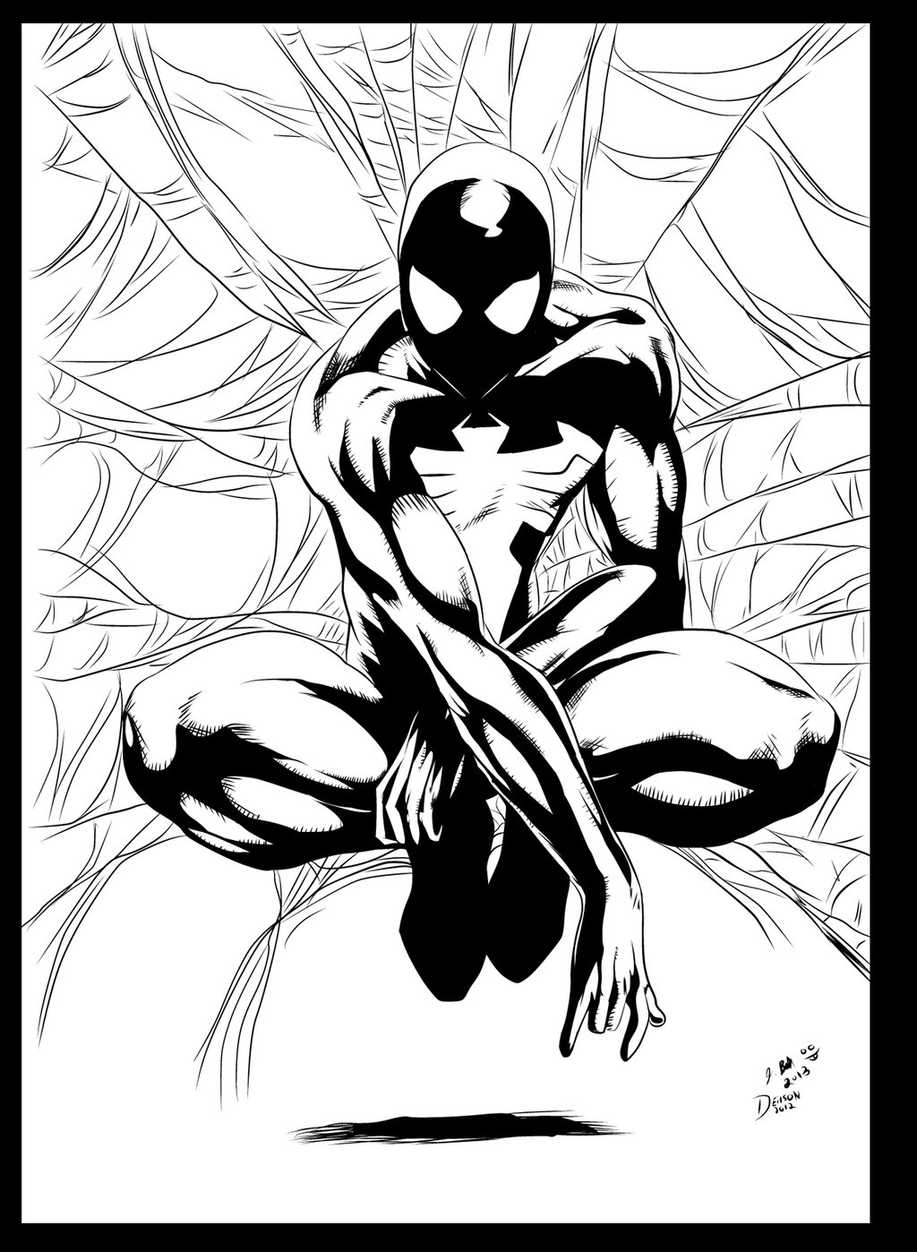 1024x1398 Spiderman Black Outfit By Deilson Inks By Me By Jbellcomic