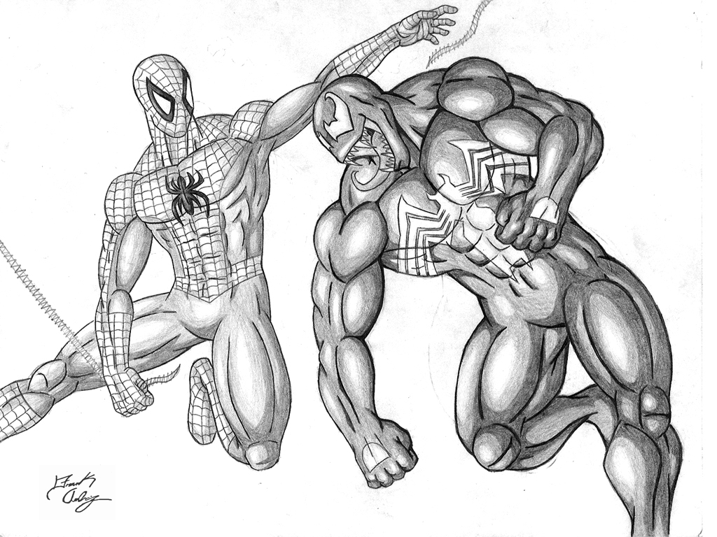 1024x768 Spider Man Vs. Venom By Dsx100