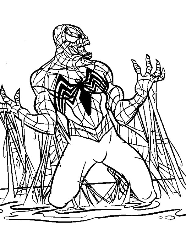 610x806 The Evil Black Spiderman Coloring Page Spyderman Coloring Pages