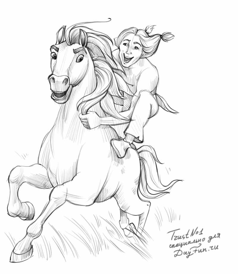 800x922 How To Draw Spirit The Stallion Of The Cimarron Step By Step