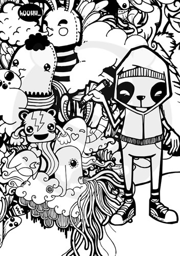 352x500 Black And White Drawing