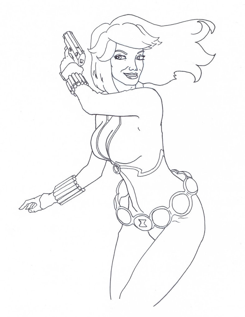 786x1016 Black Widow Sketch2 Inked By Derekdwyer