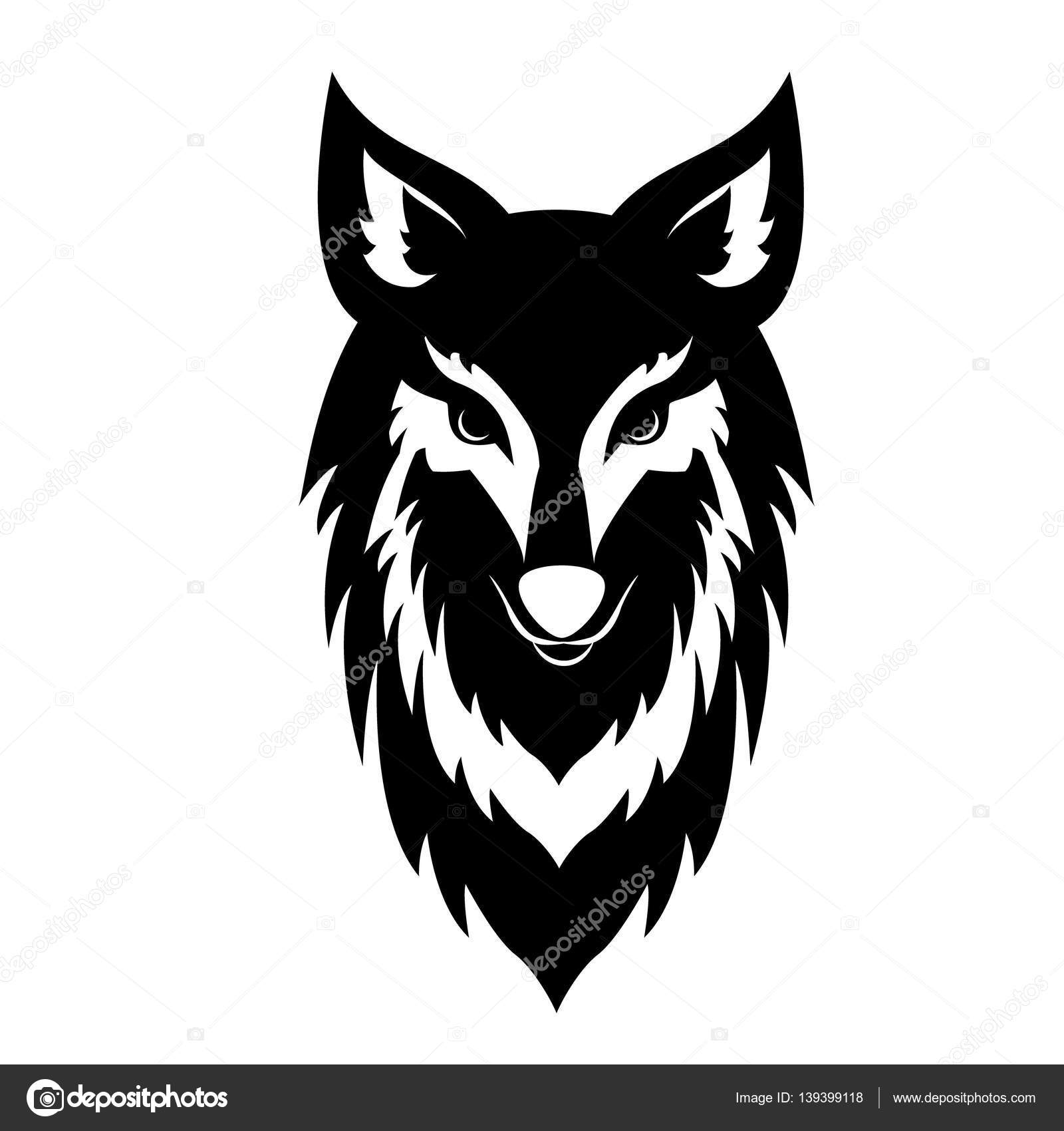1600x1700 Black Wolf Face Logo Stock Vector Mogil