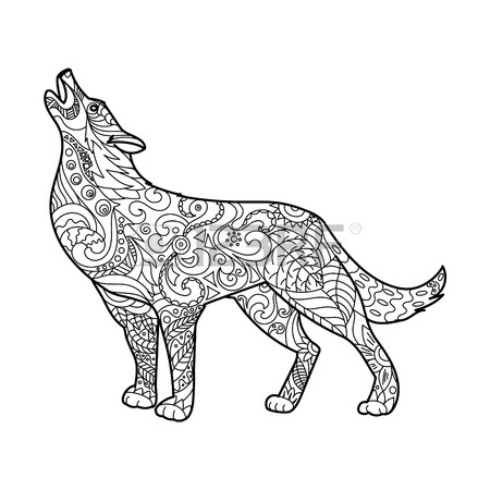 450x450 Line Drawing Wolf Stock Photos Amp Pictures. Royalty Free Line