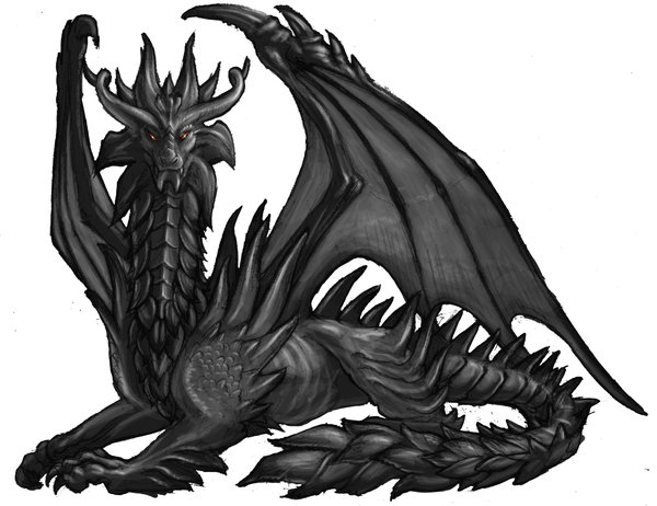 600x462 Wolf Dragon Black By Vagrantvulpes