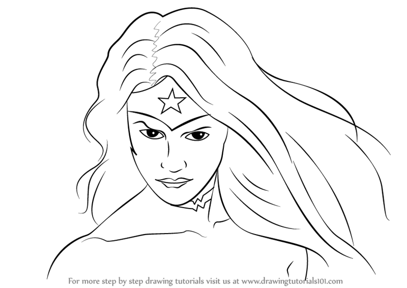 800x566 Learn How To Draw Wonder Woman Face (Wonder Woman) Step By Step