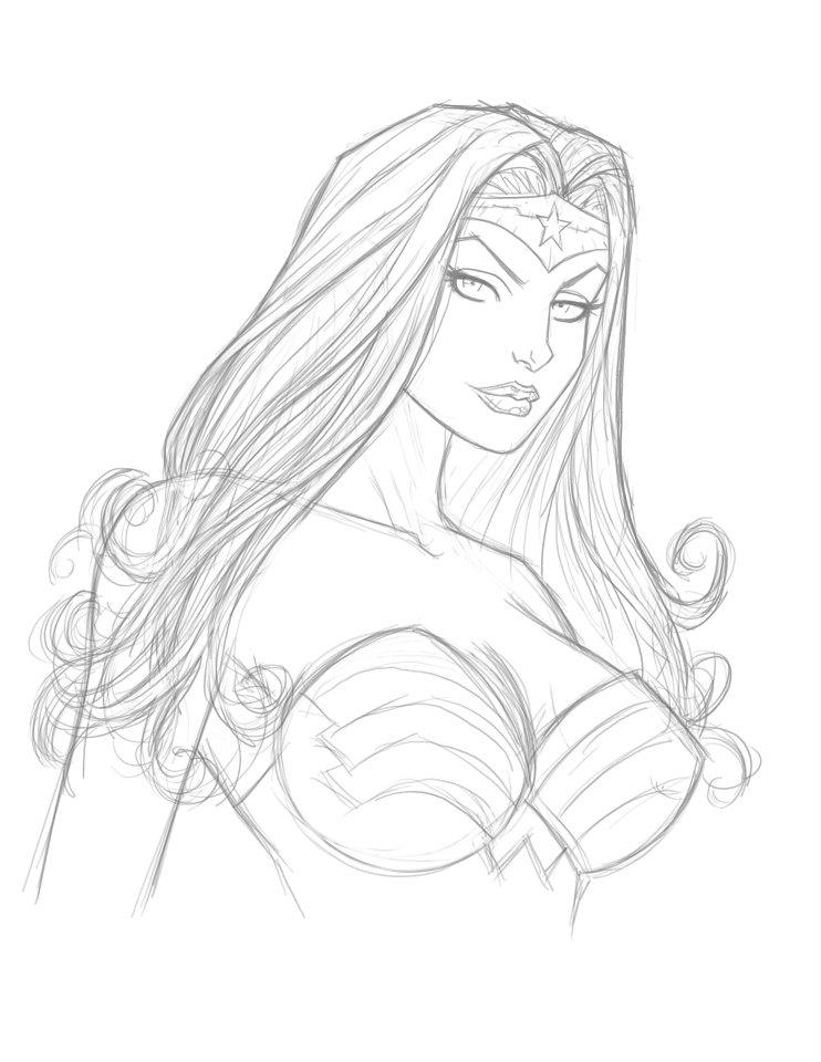 742x960 Wonder Woman Sketch By Tomrasch