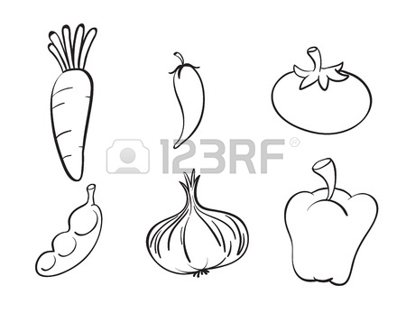 450x347 Set Of Chalk Hand Drawing Vegetables On Blackboard Royalty Free