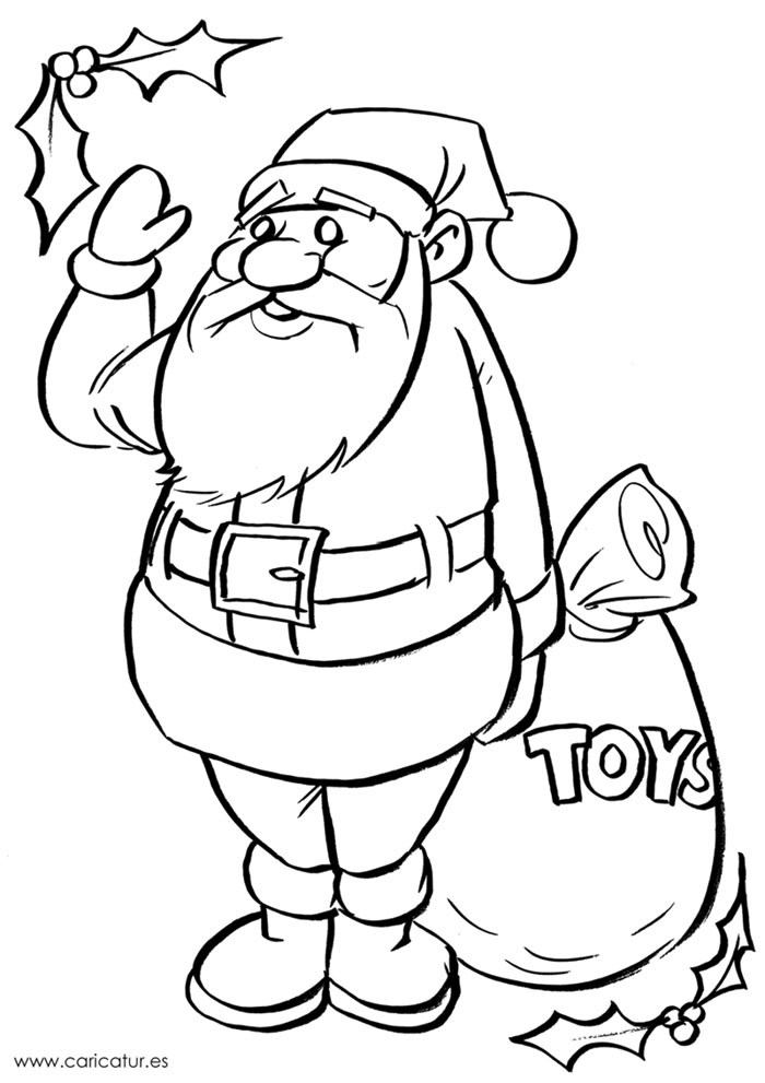 700x991 Black And White Santa Drawing For Colouring In!