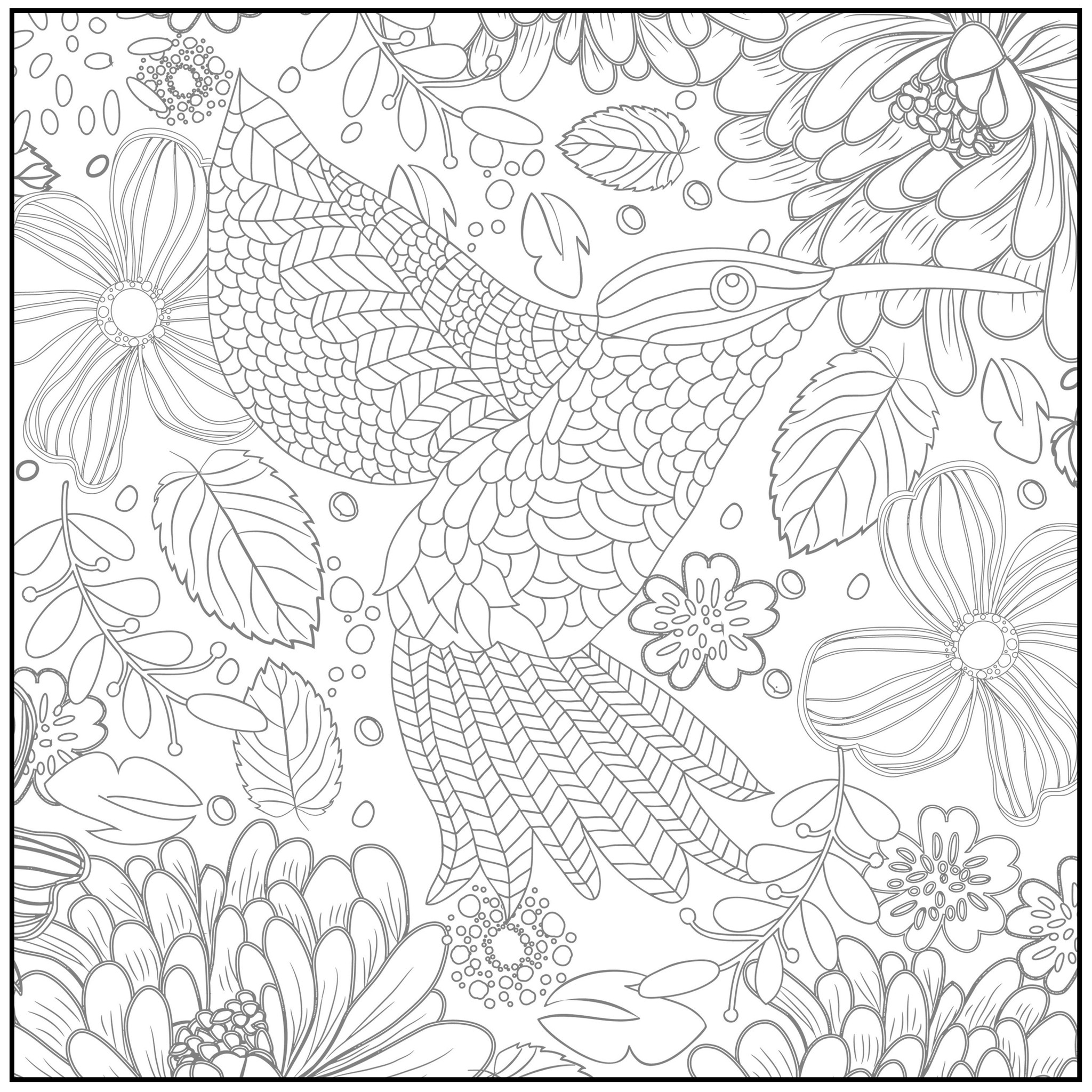 2048x2048 Color With Music Spring Serenade Adult Coloring Book (Blank Page