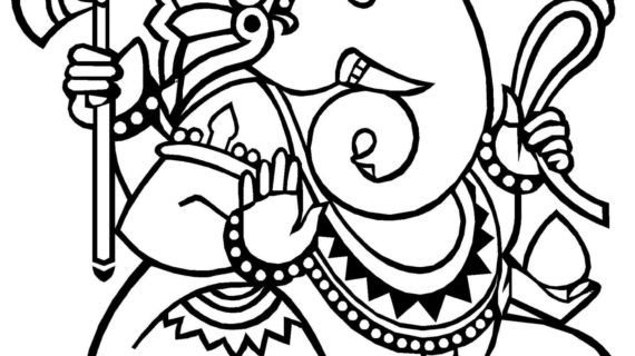 570x320 Simple Drawing Of Lord Ganesha Pencil Drawing In Lord Ganesha Face