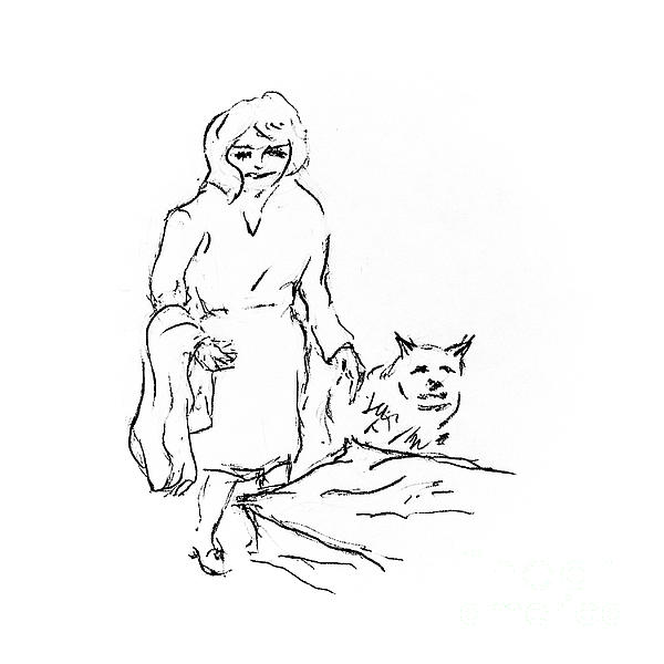 600x600 Lizzy Got A Blanket Drawing By Dorothy Hilde