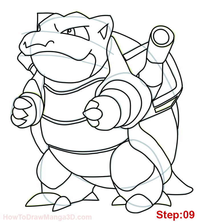 694x780 How To Draw Blastoise Pokemon
