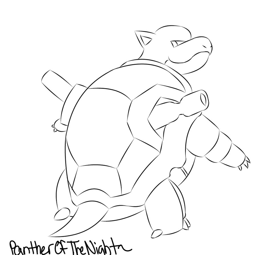 894x894 Blastoise Lineart By Pantherofthenight