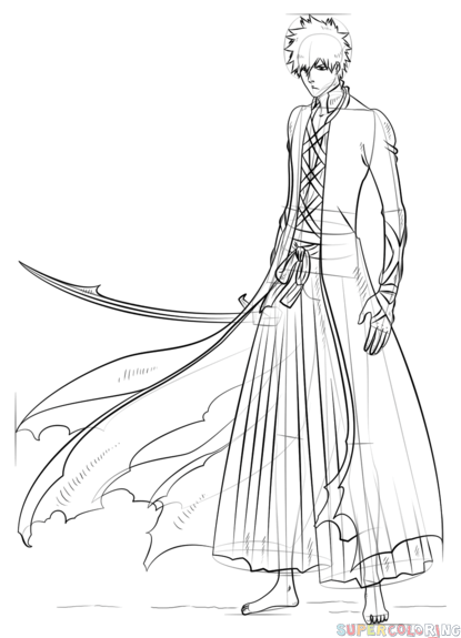415x575 How To Draw Ichigo Kurosaki Bankai Step By Step Drawing Tutorials