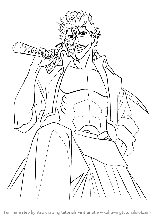 598x844 Learn How To Draw Grimmjow Jaegerjaquez From Bleach (Bleach) Step