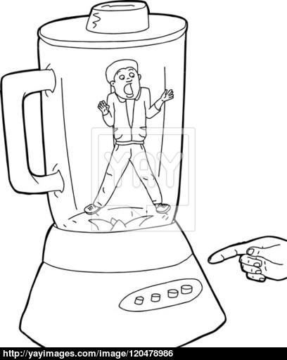 408x512 Person Stuck In Blender Outline Image