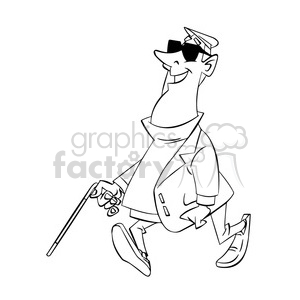 300x300 Royalty Free Black And White Image Of Blind Person Persona Ciega