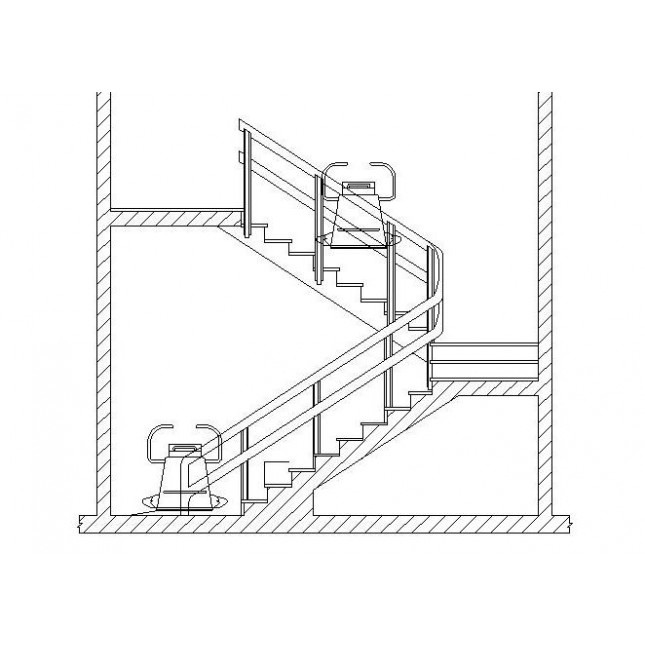 645x645 Cad Block Stair Lift Dwg