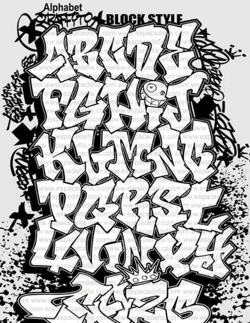 488x630 Block Style Font Graffiti Alphabet Letter A Z