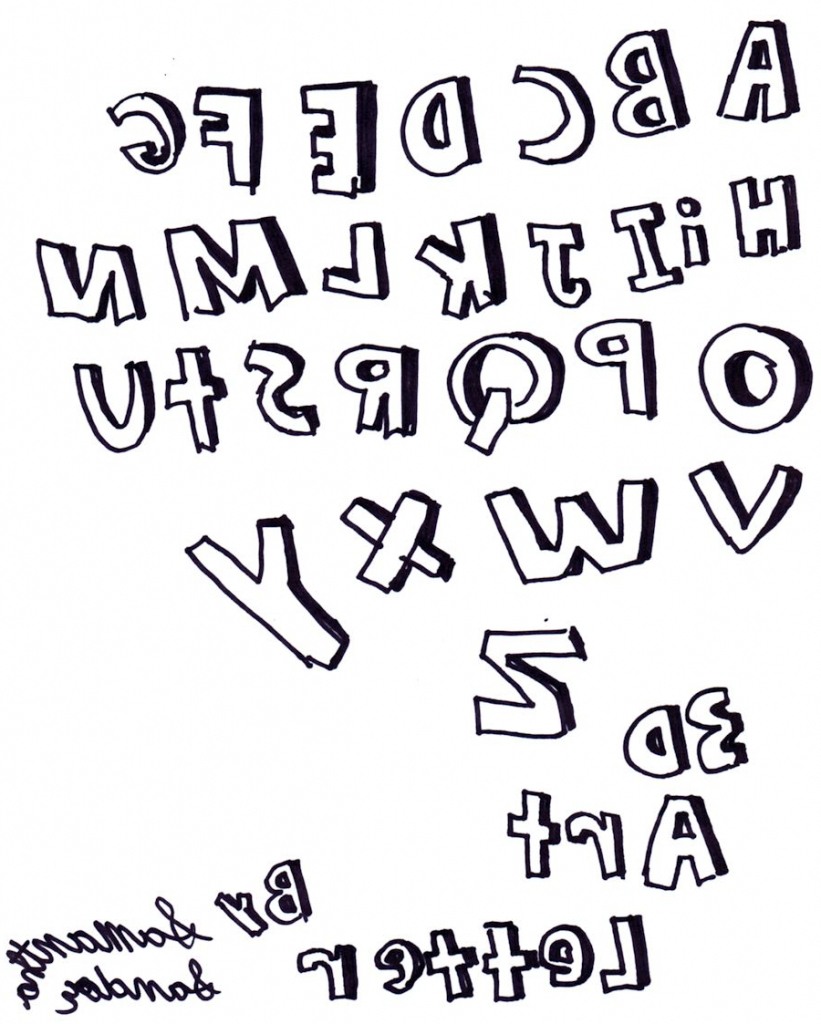 821x1024 3d In Pencil Drawing From Letter A Z How To Draw 3d Block Letters