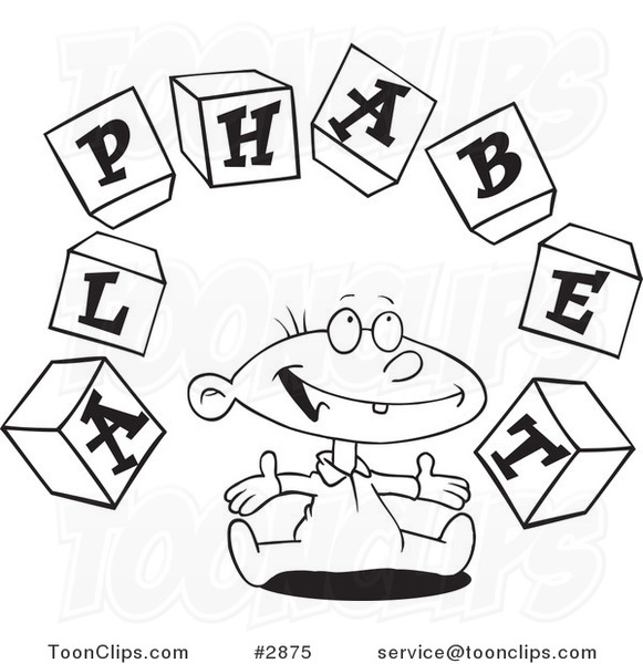 581x600 Cartoon Black And White Line Drawing Of A Baby Playing