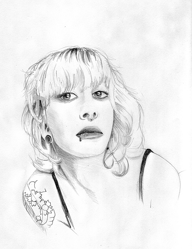 386x500 Halfanese Sketch Of Blonde Girl