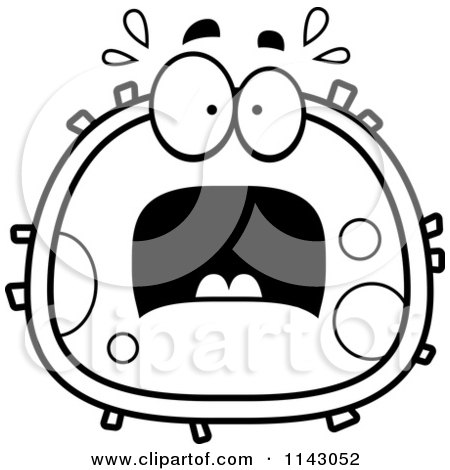 450x470 Cartoon Clipart Of A Black And White Drunk Blood Cell