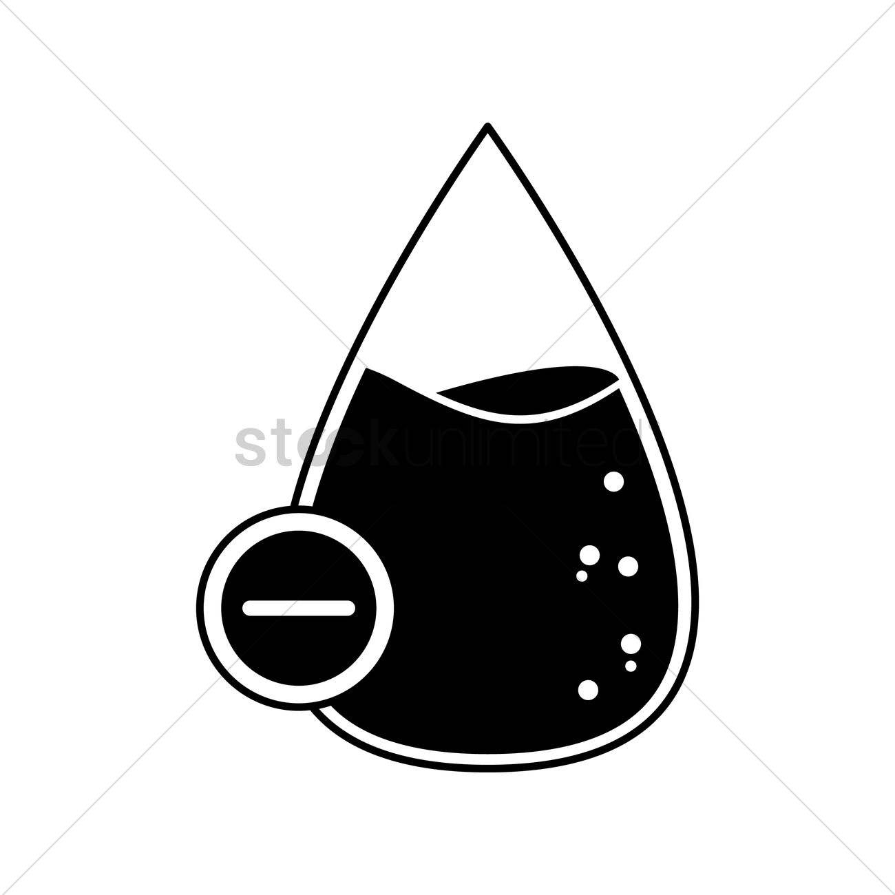 1300x1300 Blood Drop With Negative Mark Vector Image