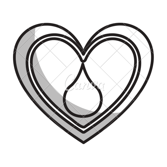 550x550 Heart With Blood Drop Icon