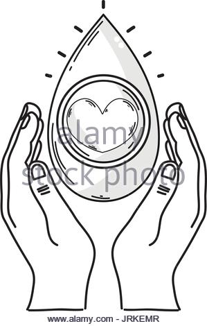 299x470 Hands With Blood Drop, Donation Symbol Stock Vector Art