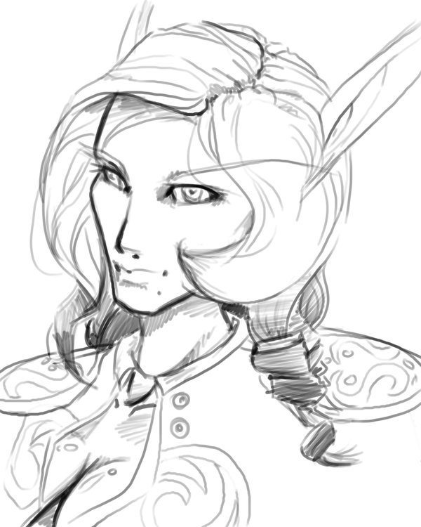 600x750 Blood Elf Sketch By Just Like Shipwrecks