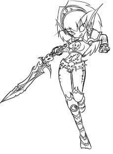 229x313 Blood Elf Dk Lineart By Sw 13