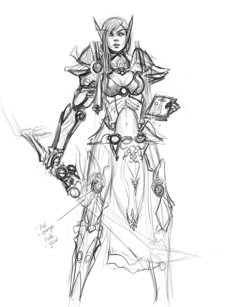 789x1012 Blood Elf Paladin Roughsketch By Zeronis