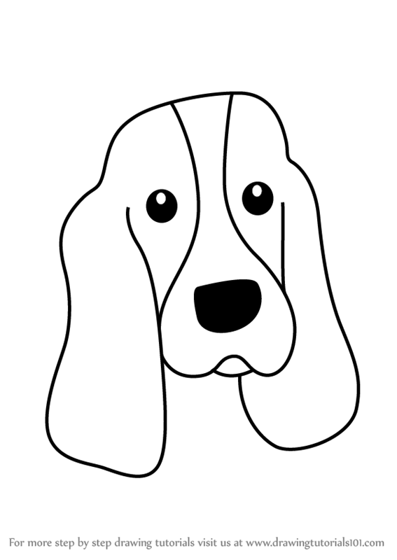567x800 Learn How To Draw A Bloodhound Dog Face Kids (Animal Faces