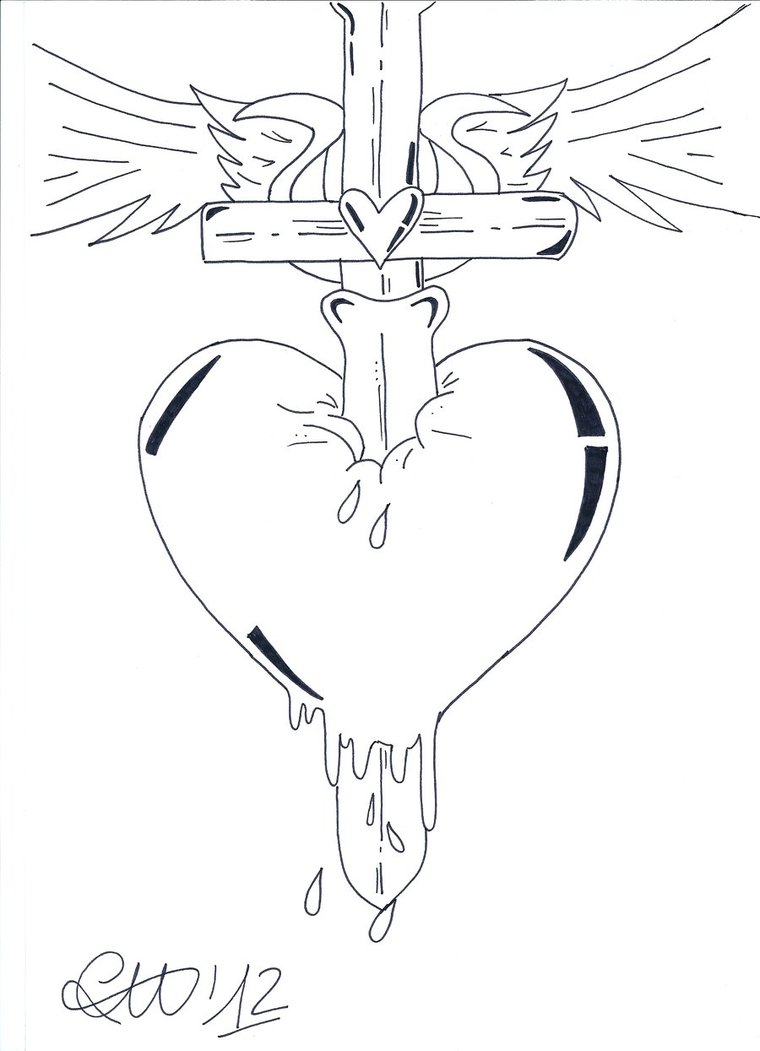 760x1051 A Drawing Of A Heart Bleeding